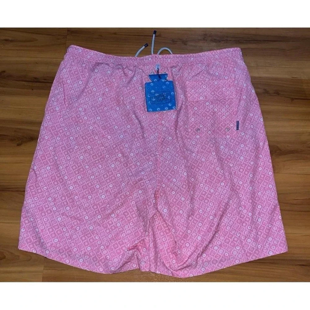 Peter Millar Pink Patterned Men's Swim Trunks - Picture 3 of 6